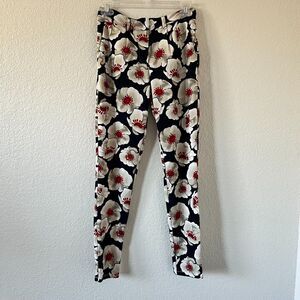 Lucca Black Floral Dress Ankle Dress Pants Womens Xs